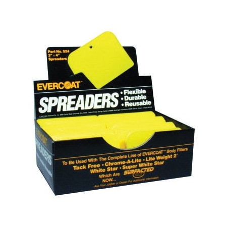Evercoat Spreaders 3in x 4in DISPLAY BOX2, 72PK 100524